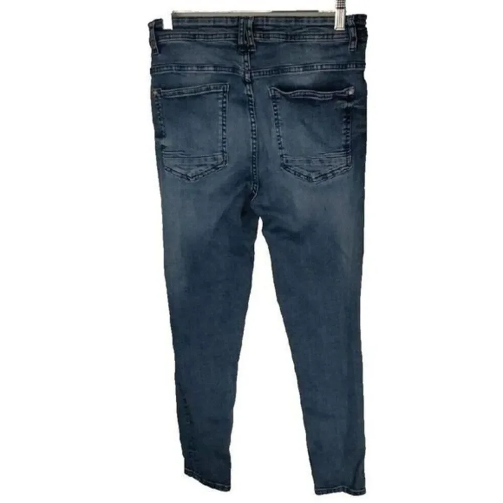 ZARA Jeans Women 31 Jeans Ripped Skinny Slim Tapered Legs Western Beach Casual - Picture 4 of 4